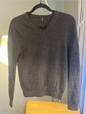 Express V-Neck Sweater - Charcoal Gray